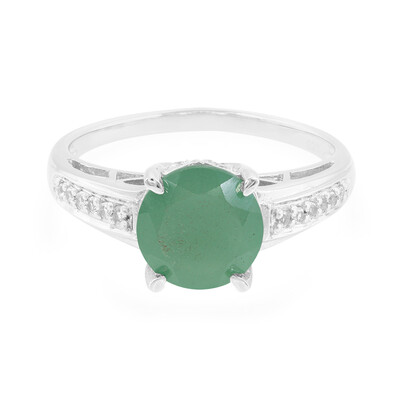 Zilveren ring met een groene chalcedoon