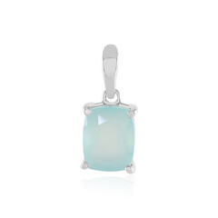 Zilveren hanger met een Aqua Chalcedoon