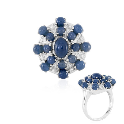 Zilveren ring met een blauwe opaal