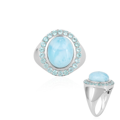 Gouden ring met een larimar (KM by Juwelo)