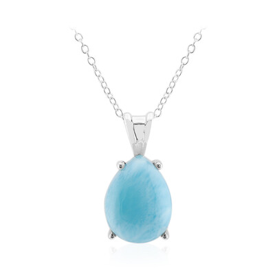 Zilveren halsketting met een larimar