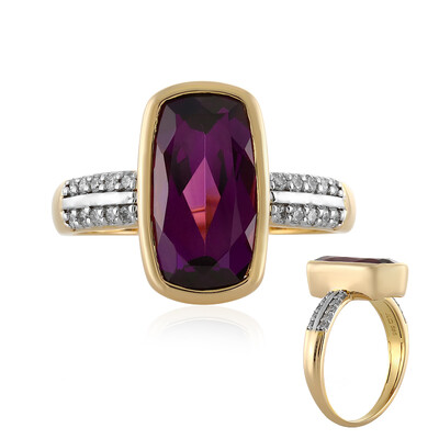 Gouden ring met een magenta granaat (AMAYANI)