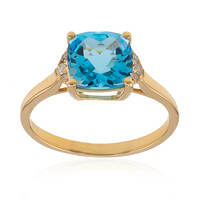 Gouden ring met een Zwitsers-blauwe topaas