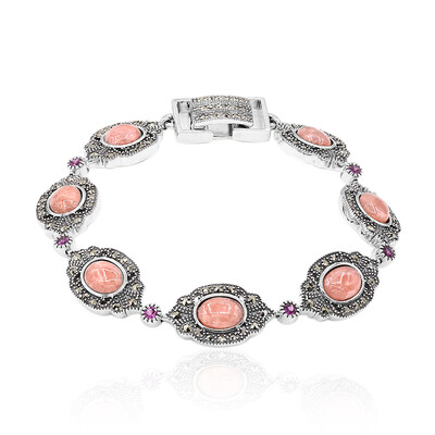 Zilveren armband met rhodochrosietstenen (Annette classic)