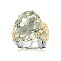 Zilveren ring met een groene amethist (Dallas Prince Designs)