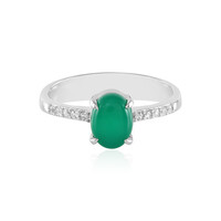 Zilveren ring met een Groene onyx