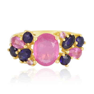 Zilveren ring met een Madagaskar Roze Saffier