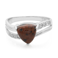 Zilveren ring met een mahonie obsidiaan