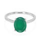 Zilveren ring met een groene chalcedoon