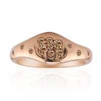 Gouden ring met SI1 Argyle Rose De France Diamanten