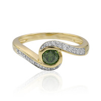 Gouden ring met een groene VS1 diamant