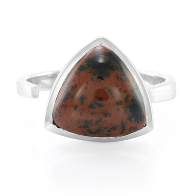 Zilveren ring met een mahonie obsidiaan