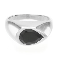 Zilveren ring met een zwarte spinel