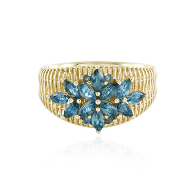 Gouden ring met Londen-blauwe topaasstenen (Ornaments by de Melo)