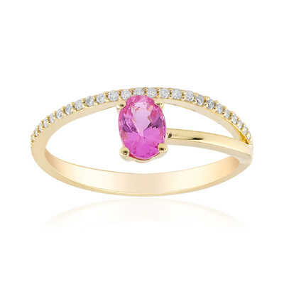 Gouden ring met een roze saffier (CIRARI)