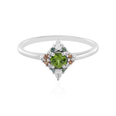 Zilveren ring met een Groene Ceylon Zirkoon