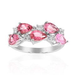 Zilveren ring met Braziliaanse roze toermalijnen (Pallanova)