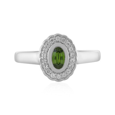 Zilveren ring met een Groene Ceylon Zirkoon